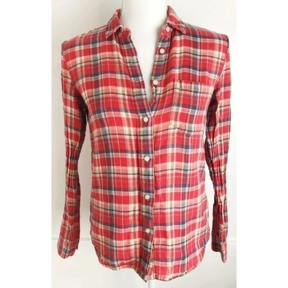 Madewell • Red Plaid Suntour Button Up Shirt - Picture 4 of 6